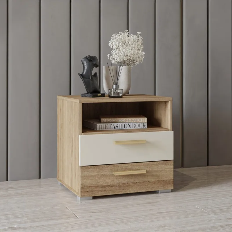 Nattbord Vertina med 2 skuffer - Møbler - Bord - Avlastningsbord - Sengebord & nattbord