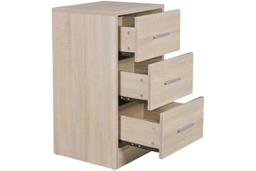 Nattbord Wohnling for kontinentalseng, 68 cm høy og 3 skuffer i en moderne stil Sonoma - Sonoma - Møbler - Bord - Avlastningsbord - Sengebord & nattbord