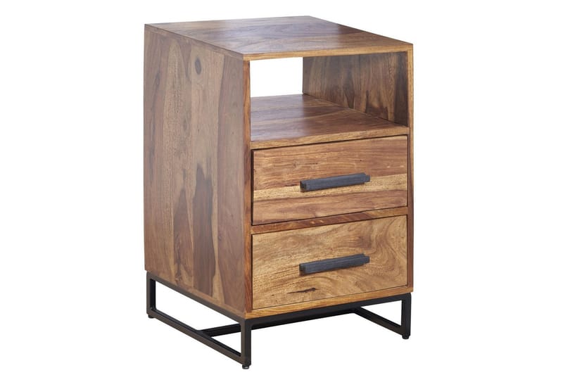 Nattbord Wohnling Heltre for kontinentalsenger med 2 skuffer oppbevaringshylle landlig stil - Møbler - Bord - Avlastningsbord - Sengebord & nattbord