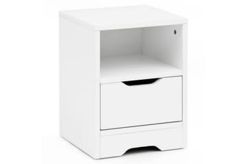 Nattbord Wohnling Hvit med 1 skuff Enkel moderne design og hylle - Møbler - Bord - Avlastningsbord - Sengebord & nattbord