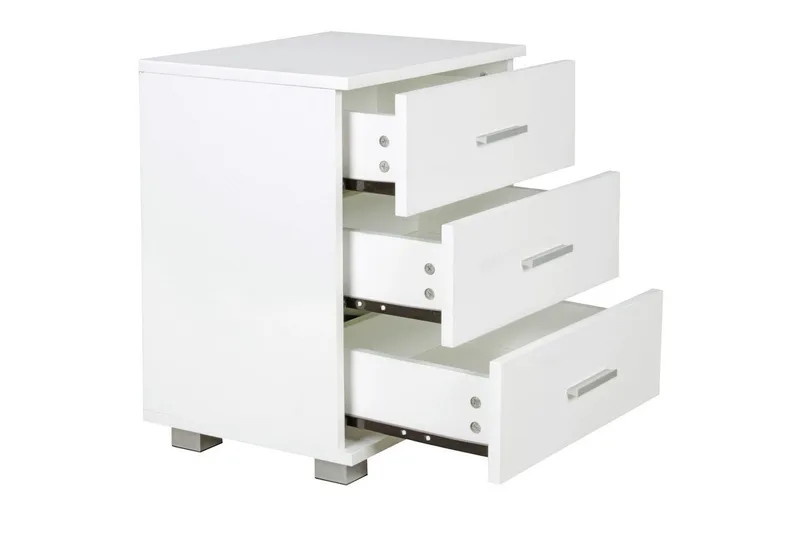 Nattbord Wohnling Klassisk Laget av Sponplate med 3 Skuffer - Møbler - Bord - Avlastningsbord - Sengebord & nattbord