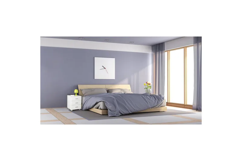 Nattbord Wohnling Klassisk Laget av Sponplate med 3 Skuffer - Møbler - Bord - Avlastningsbord - Sengebord & nattbord