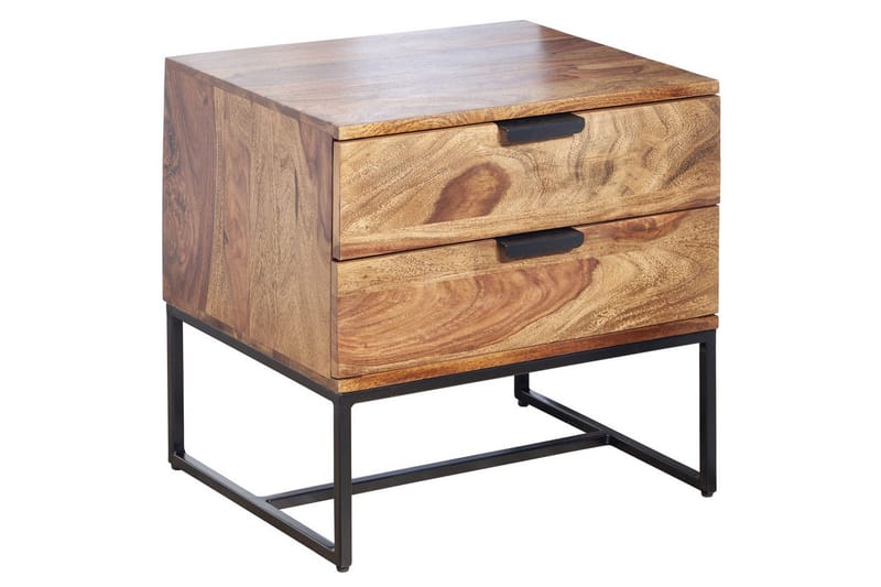 Nattbord Wohnling Laget av massivt tre for normale senghøyder med 2 skuffer landstil, undefined