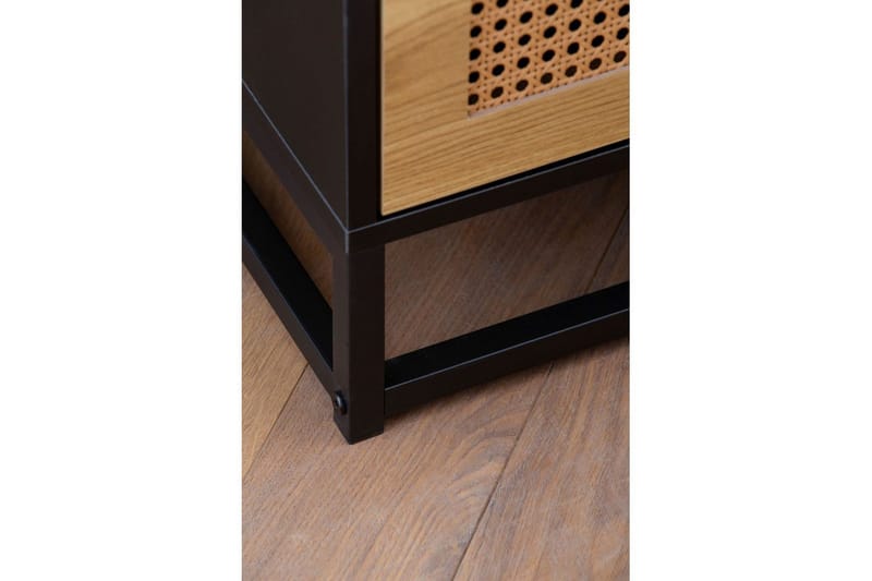 Nattbord Wohnling Massivt mangotre med 2 skuffer med Wienerkurvverk i industrielt utseende - Møbler - Bord - Avlastningsbord - Sengebord & nattbord