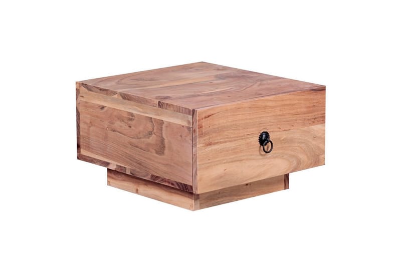Nattbord Wohnling Massivt tre med skuff og elegant håndtak i lav design i landlig stil Akasie - Akasie - Møbler - Bord - Avlastningsbord - Sengebord & nattbord