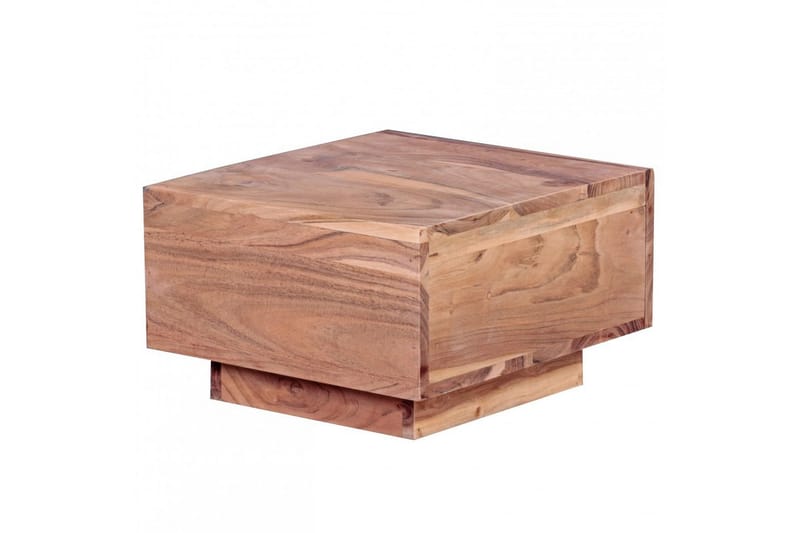 Nattbord Wohnling Massivt tre med skuff og elegant håndtak i lav design i landlig stil Akasie - Akasie - Møbler - Bord - Avlastningsbord - Sengebord & nattbord