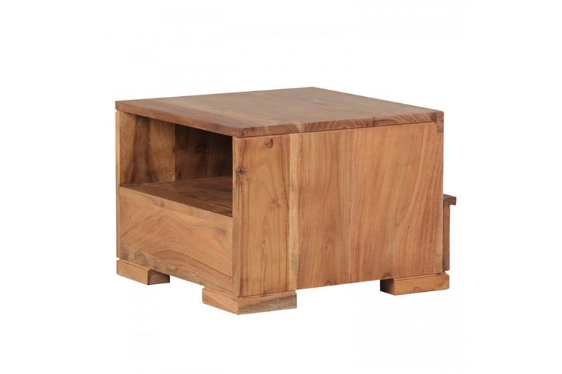 Nattbord Wohnling Massivt tre med skuff og hylle i lav design i landlig stil Akasie - Akasie - Møbler - Bord - Avlastningsbord - Sengebord & nattbord