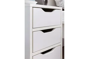 Nattbord Wohnling med 3 skuffer i et enkelt, moderne design for rammemadrass Hvit - Hvit - Møbler - Bord - Avlastningsbord - Sengebord & nattbord