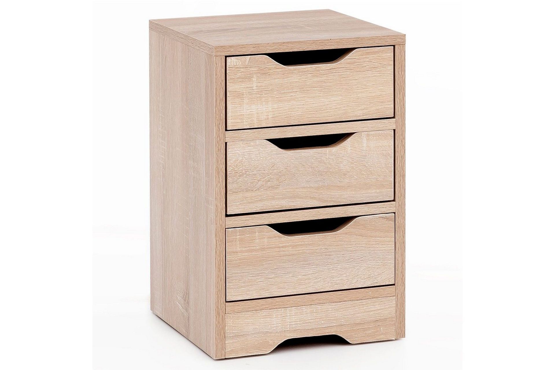 Nattbord Wohnling med 3 skuffer i et enkelt, moderne design for rammemadrass Sonoma - Sonoma