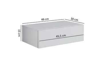 Nattbord Wohnling med skuff for veggmontering, flytende utseende Hvit - Hvit - Møbler - Bord - Avlastningsbord - Sengebord & nattbord