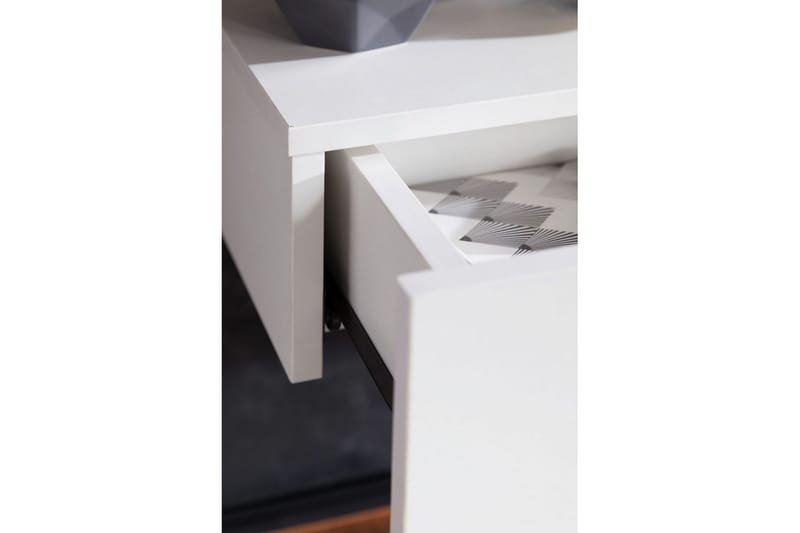 Nattbord Wohnling med skuff for veggmontering, flytende utseende Hvit - Hvit - Møbler - Bord - Avlastningsbord - Sengebord & nattbord