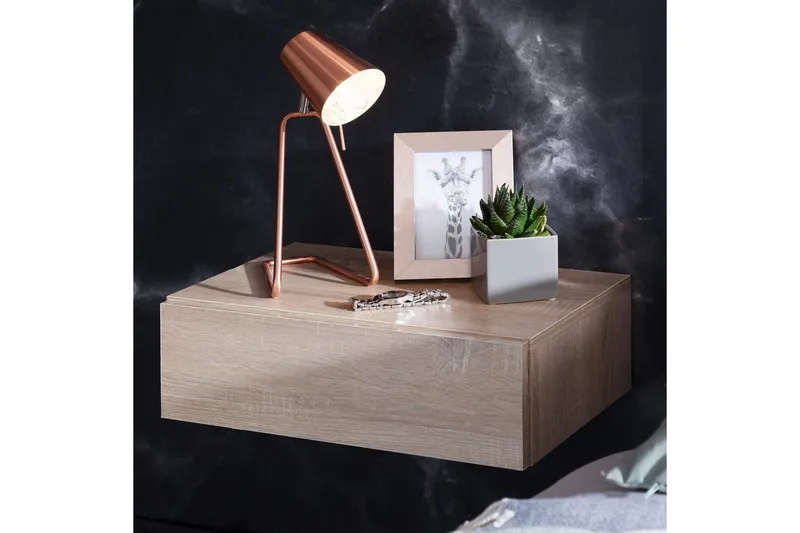 Nattbord Wohnling med skuff for veggmontering, flytende utseende Sonoma - Sonoma - Møbler - Bord - Avlastningsbord - Sengebord & nattbord