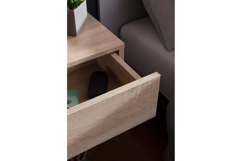 Nattbord Wohnling med skuff for veggmontering, flytende utseende Sonoma - Sonoma - Møbler - Bord - Avlastningsbord - Sengebord & nattbord