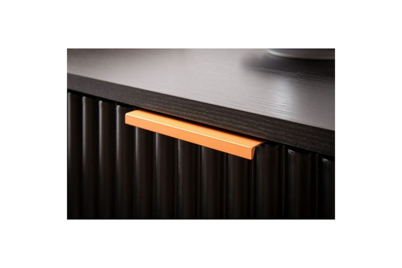 Nattbord Wohnling Moderne utseende med 2 skuffer laget av sponplater med eikeeffekt og blanke høydepunkter - Møbler - Bord - Avlastningsbord - Sengebord & nattbord