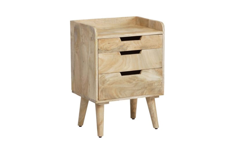 Nattbord Wohnling Moderne utseende med 3 skuffer laget av solid mangotre og en lagringshylle, undefined