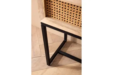 Nattbord Wohnling Solid Mangotre med 1 Skuffe med Wienerflettverk I Industrielt Utseende - Møbler - Bord - Avlastningsbord - Sengebord & nattbord