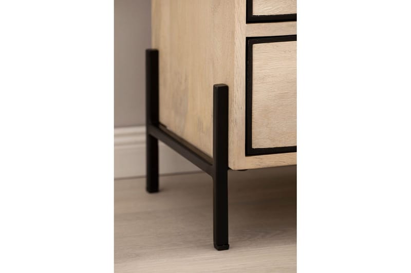 Nattbord Wohnling Solid Mangotre med 2 Skuffer Et Oppbevaringsrom - Møbler - Bord - Avlastningsbord - Sengebord & nattbord