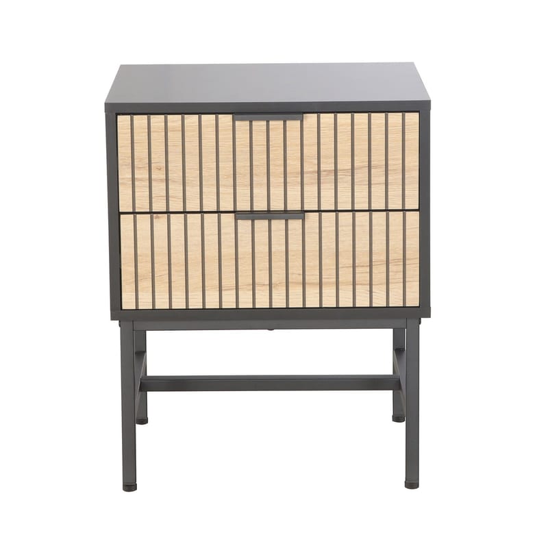 Nattbord/sidebord HOME4YOU Helve 40x36x60 cm melamin - svart / lyst tre - Møbler - Bord - Avlastningsbord - Sengebord & nattbord