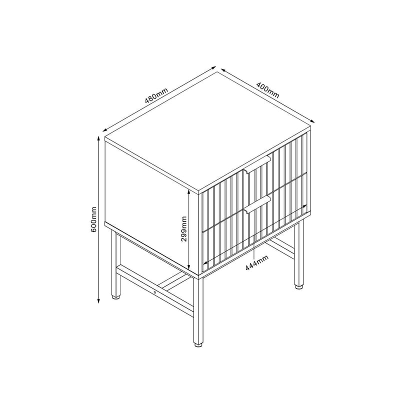 Nattbord/sidebord HOME4YOU Helve 40x36x60 cm melamin - svart / lyst tre - Møbler - Bord - Avlastningsbord - Sengebord & nattbord