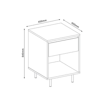 Nattbord/sidebord HOME4YOU Herta 40x40x54 cm - lyst tre/hvit - Møbler - Bord - Avlastningsbord - Sengebord & nattbord