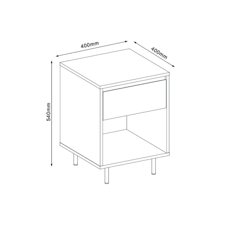 Nattbord/sidebord HOME4YOU Herta 40x40x54 cm - lyst tre/hvit - Møbler - Bord - Avlastningsbord - Sengebord & nattbord