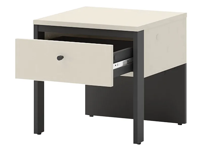 Navron Nattbord 40 cm - Beige/Svart - Møbler - Bord - Avlastningsbord - Sengebord & nattbord