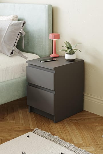 Nightstand Hanah Home Antrasitt - Antrasitt - Møbler - Bord - Avlastningsbord - Sengebord & nattbord