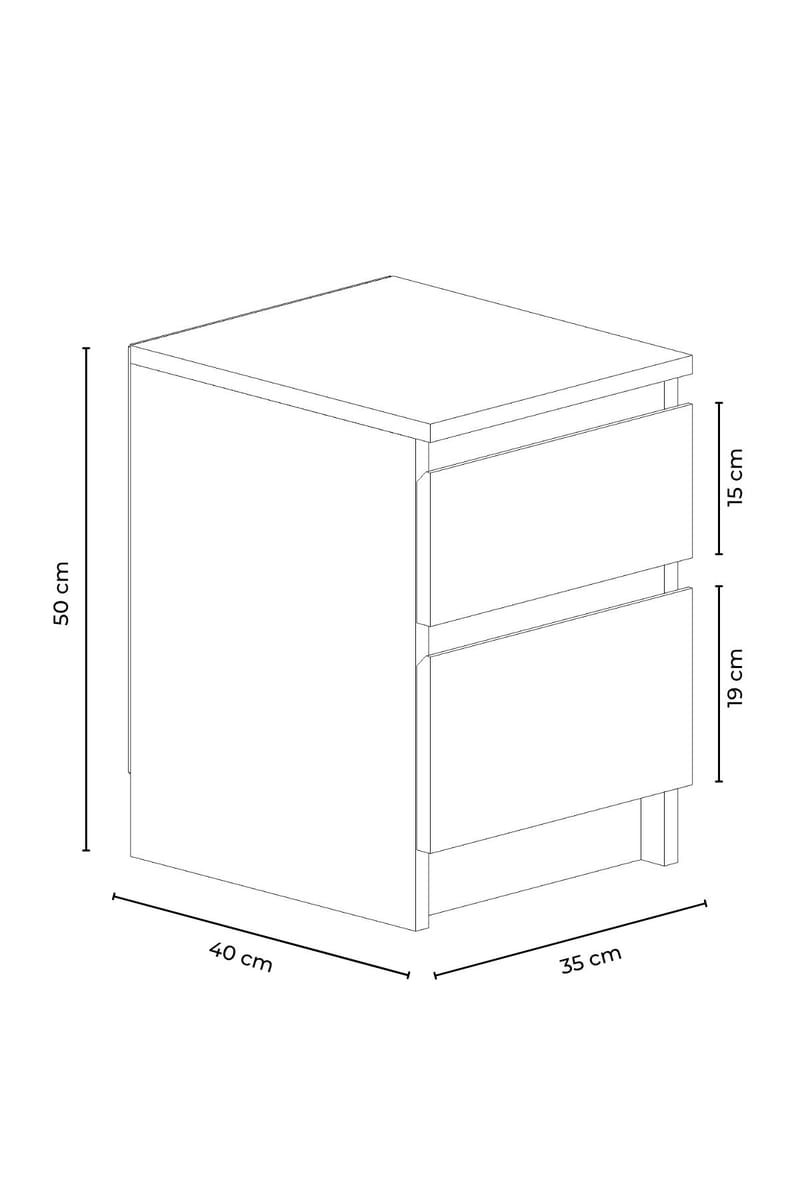 Nightstand Hanah Home Antrasitt - Møbler - Bord - Avlastningsbord - Sengebord & nattbord