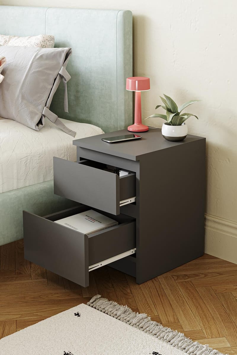 Nightstand Hanah Home Antrasitt - Møbler - Bord - Avlastningsbord - Sengebord & nattbord
