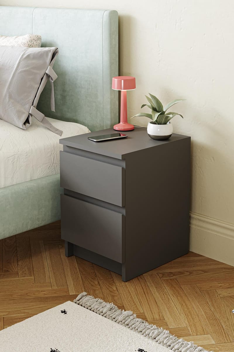 Nightstand Hanah Home Antrasitt - Møbler - Bord - Avlastningsbord - Sengebord & nattbord
