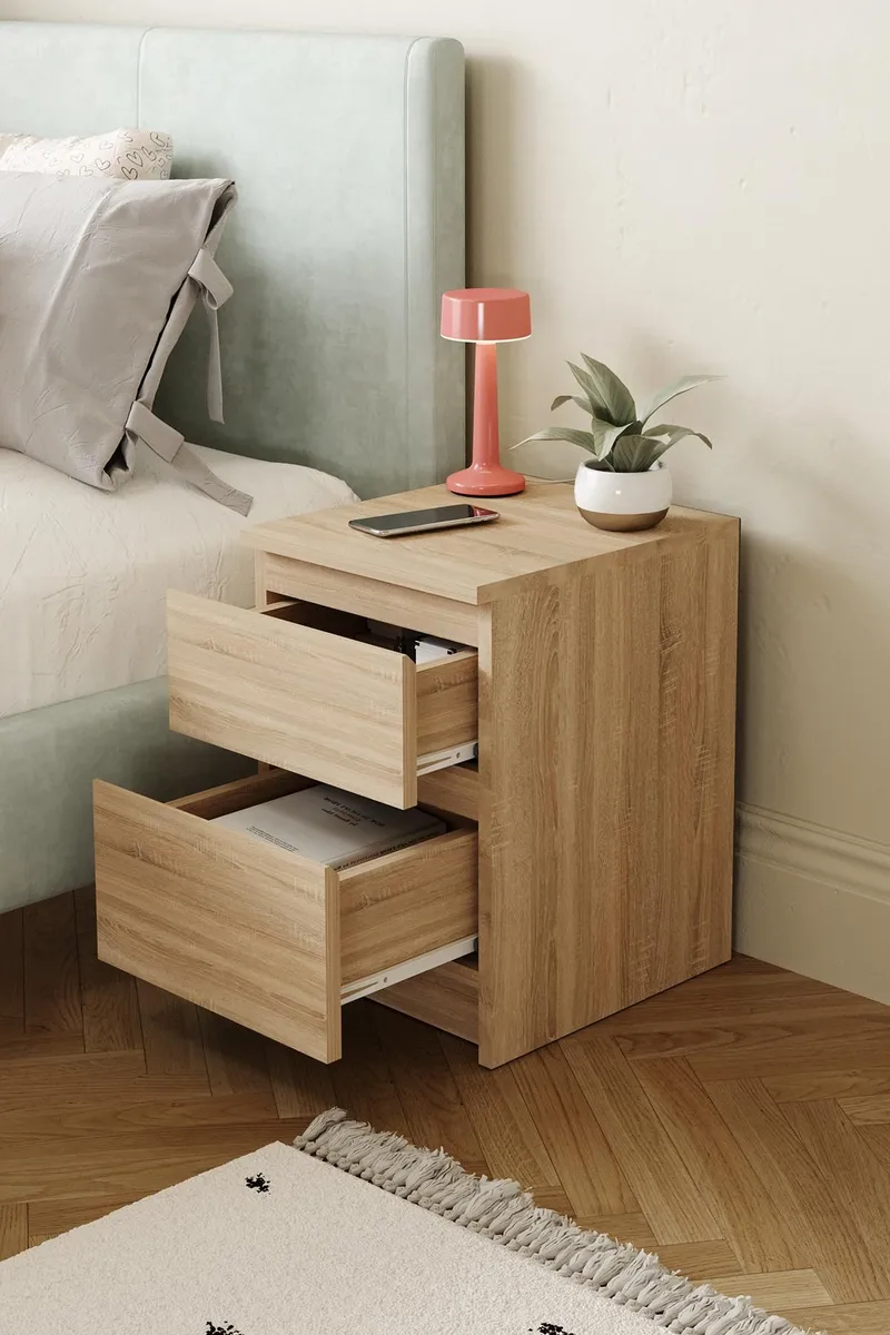 Nightstand Hanah Home Sonomo eik - Møbler - Bord - Avlastningsbord - Sengebord & nattbord