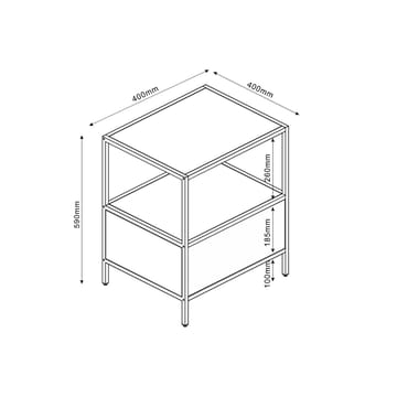 Nightstand/Side Table HOME4YOU - ask/svart - Møbler - Bord - Avlastningsbord - Sengebord & nattbord