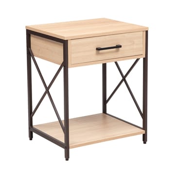 Nightstand/Side Table HOME4YOU - ask/svart - Møbler - Bord - Avlastningsbord - Sengebord & nattbord