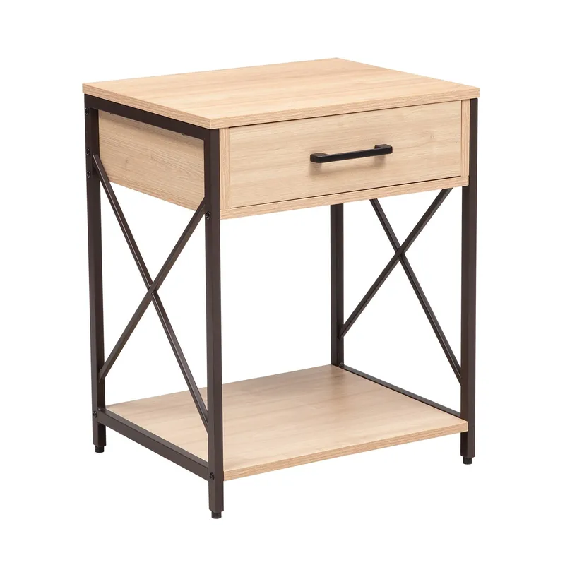 Nightstand/Side Table HOME4YOU, ask/svart