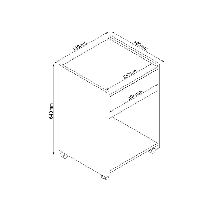 Nightstand/Side Table HOME4YOU - lyst tre / beige - Møbler - Bord - Avlastningsbord - Sengebord & nattbord