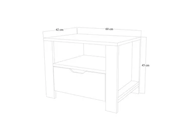 Nordhs Nattbord 60 cm - Lys brun/Hvit - Møbler - Bord - Avlastningsbord - Sengebord & nattbord