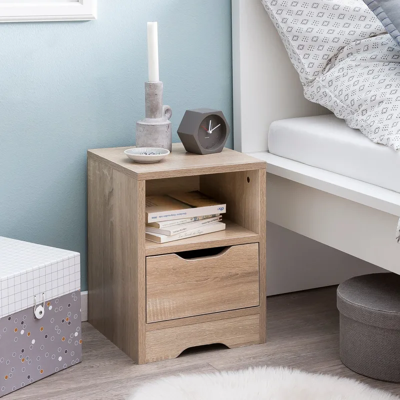 Norira Nattbord 31 cm - lys eik - Møbler - Bord - Avlastningsbord - Sengebord & nattbord