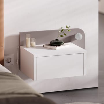 Nosina Nattbord 52 cm - Hvit og lys mokka - Møbler - Bord - Avlastningsbord - Sengebord & nattbord