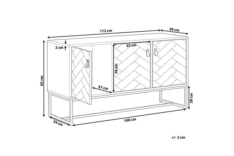 Nueva Skjenk 112 cm i Tre - Hvit|Brun|Svart - Oppbevaring - Oppbevaringsmøbler - Sideboard & skjenker
