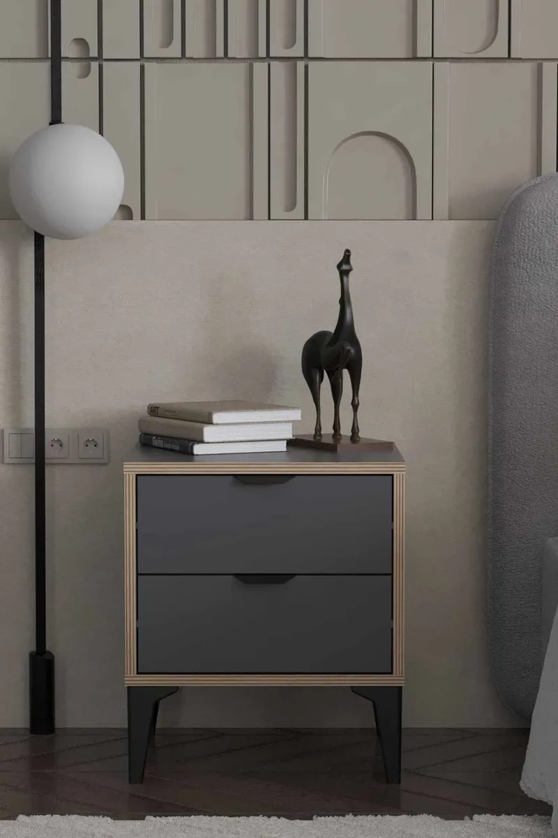 Olyros nattbord 45 cm - Antrasitt - Møbler - Bord - Avlastningsbord - Sengebord & nattbord