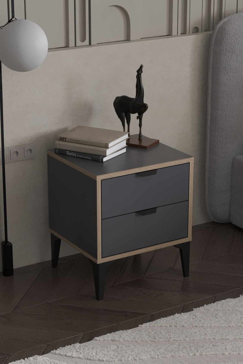 Olyros nattbord 45 cm - Antrasitt - Møbler - Bord - Avlastningsbord - Sengebord & nattbord