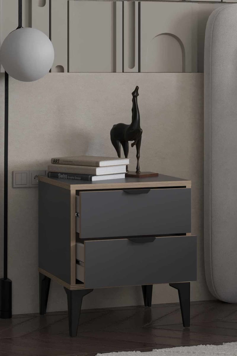 Olyros nattbord 45 cm - Antrasitt - Møbler - Bord - Avlastningsbord - Sengebord & nattbord
