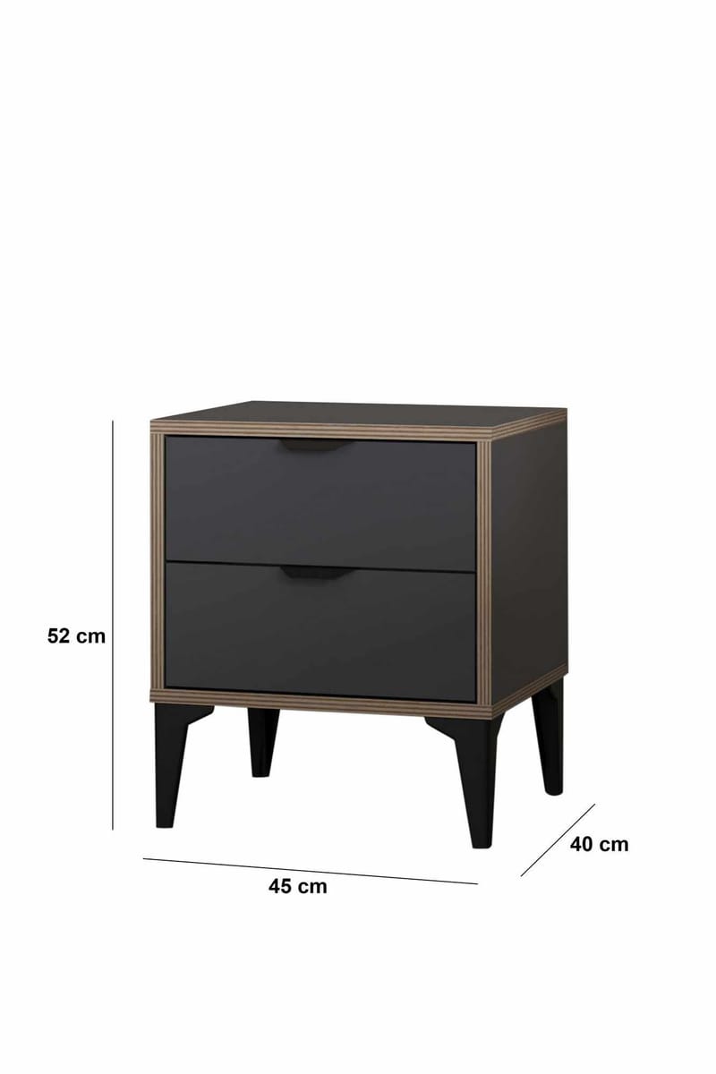 Olyros nattbord 45 cm - Antrasitt - Møbler - Bord - Avlastningsbord - Sengebord & nattbord