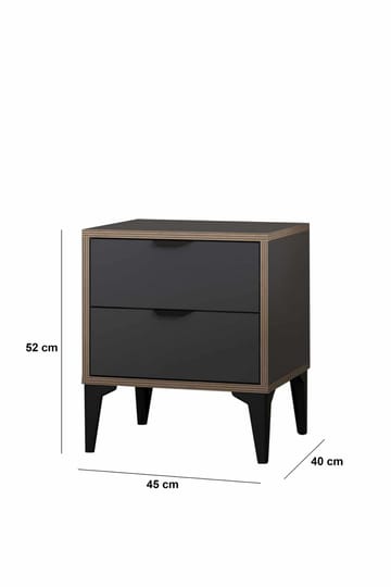 Olyros nattbord 45 cm - Antrasitt - Møbler - Bord - Avlastningsbord - Sengebord & nattbord
