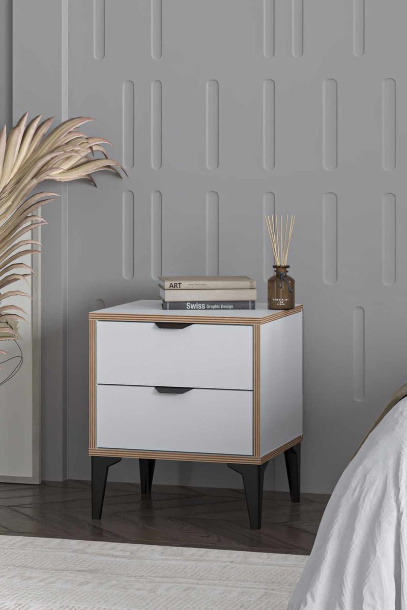 Olyros nattbord 45 cm - Hvit - Møbler - Bord - Avlastningsbord - Sengebord & nattbord