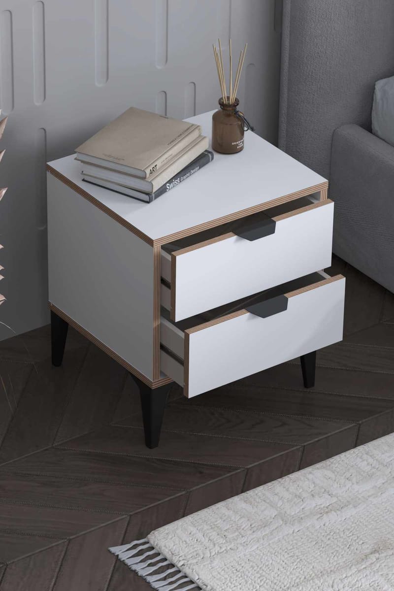 Olyros nattbord 45 cm - Hvit - Møbler - Bord - Avlastningsbord - Sengebord & nattbord