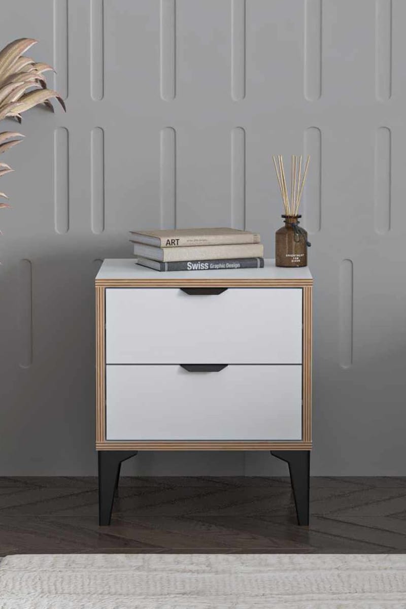 Olyros nattbord 45 cm - Hvit - Møbler - Bord - Avlastningsbord - Sengebord & nattbord