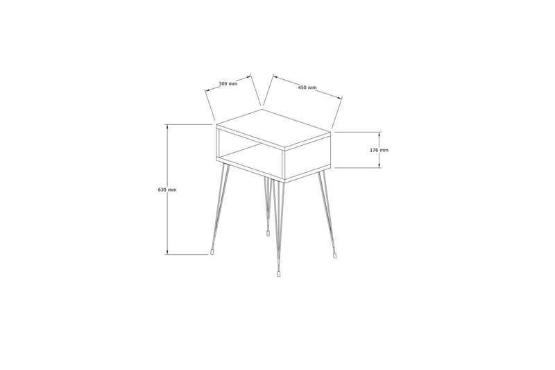 Omren Nattbord 45 cm - Eik/Sort - Møbler - Bord - Avlastningsbord - Sengebord & nattbord