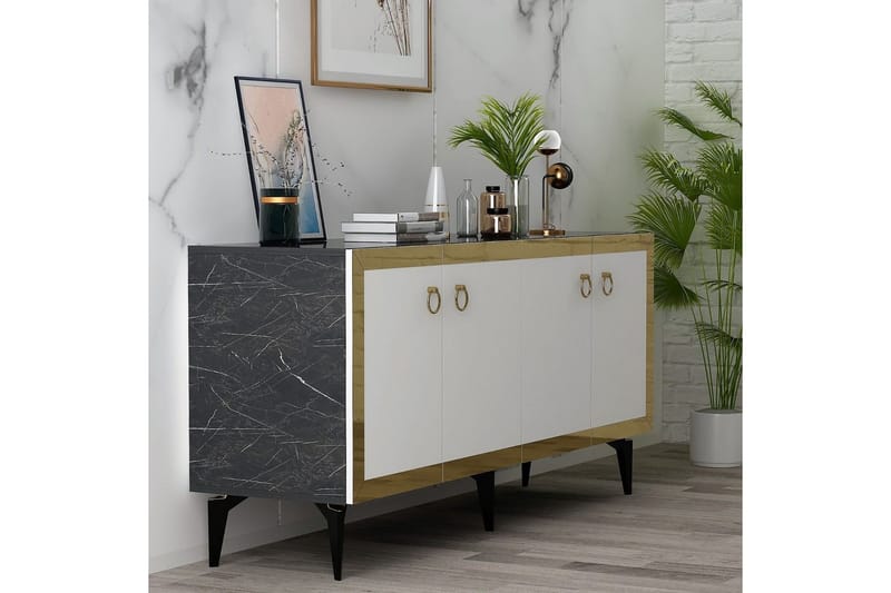 Petrolla Konsollbord 150 cm - Gull/Svart/Hvit - Møbler - Bord - Avlastningsbord - Gangbord