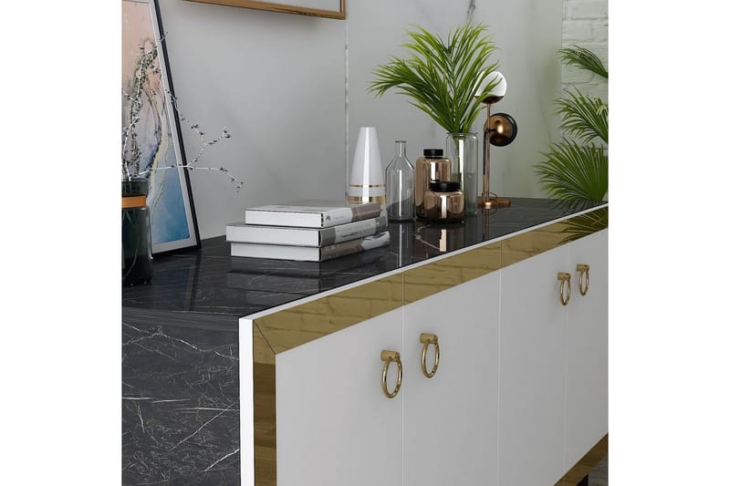 Petrolla Konsollbord 150 cm - Gull/Svart/Hvit - Møbler - Bord - Avlastningsbord - Gangbord